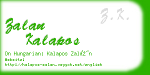 zalan kalapos business card